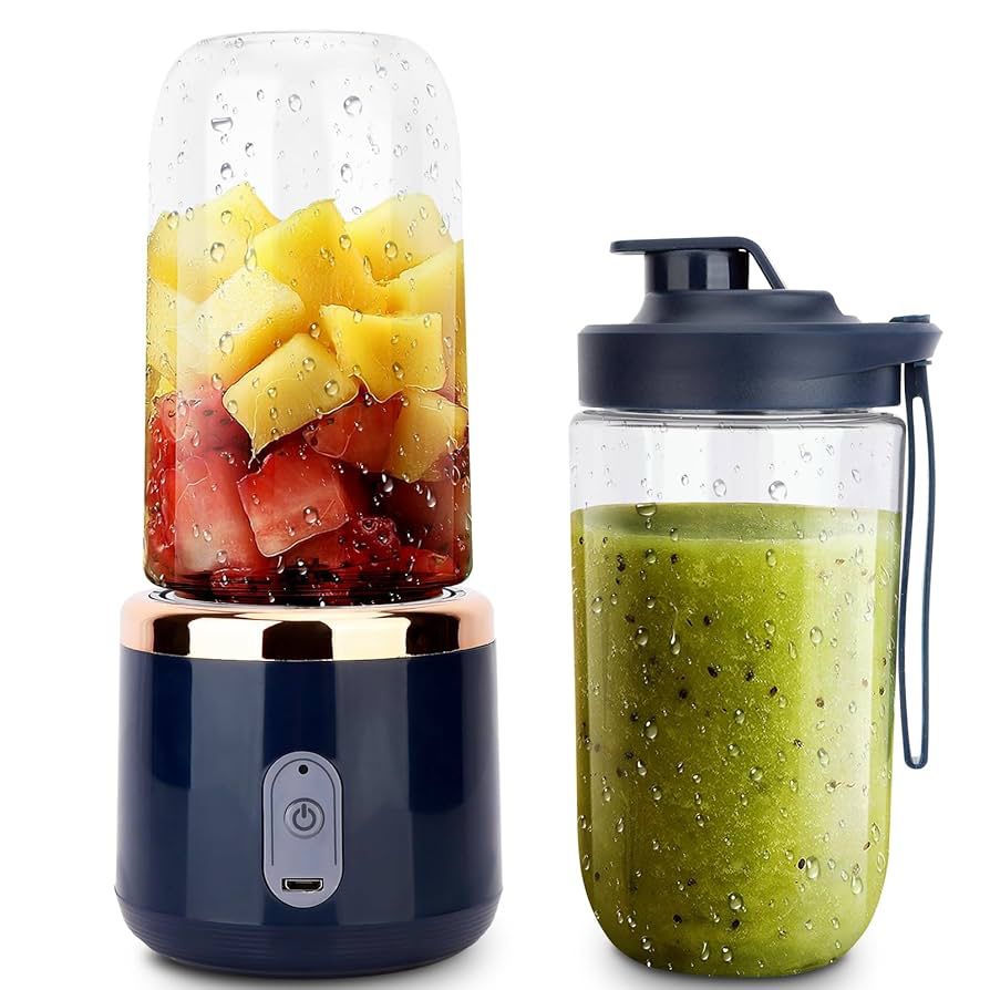 Portable juice Blender 400ml blue,Set of 2 Travel Bags