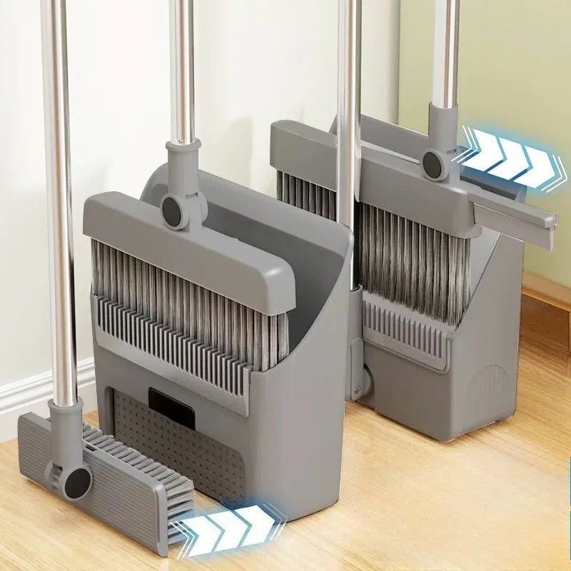 New 4 in 1 Broom Combo Set with Dustpan Squeegee Floor Brush Multi Purpose Cleaning Tool for Home and Commercial Use