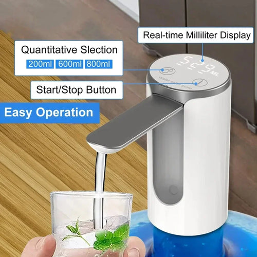 Electric Water Pump USB Charge LED Display Auto Switch Drink Dispenser Charging 1-Click Auto Switch Drink Pump Dispenser