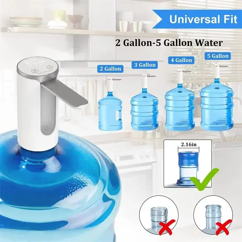 Electric Water Pump USB Charge LED Display Auto Switch Drink Dispenser Charging 1-Click Auto Switch Drink Pump Dispenser